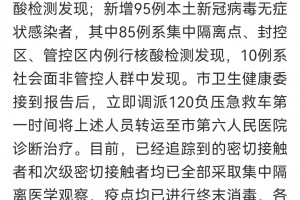 31省份新增本土病例85例︰(31省份新增本土确诊病例5例)