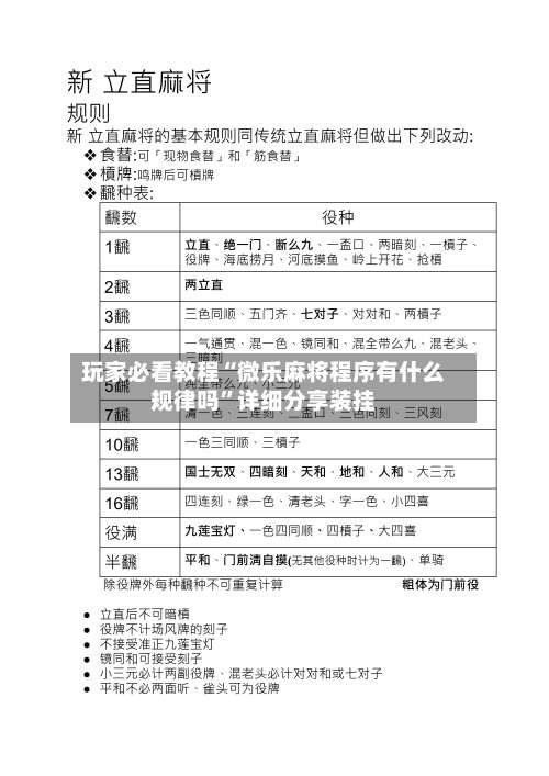 玩家必看教程“微乐麻将程序有什么规律吗	”详细分享装挂-第1张图片
