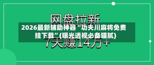 2026最新辅助神器“功夫川麻将免费挂下载		”(曝光透视必备猫腻)-第1张图片