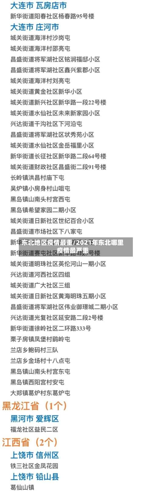 东北地区疫情最重/2021年东北哪里疫情最严重-第1张图片