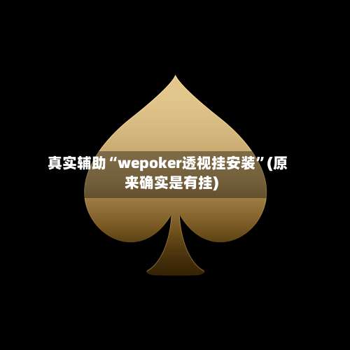 真实辅助“wepoker透视挂安装”(原来确实是有挂)-第2张图片