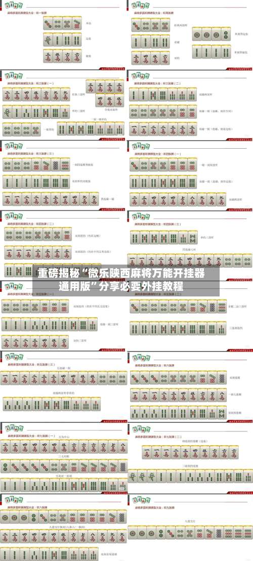 重磅揭秘“微乐陕西麻将万能开挂器通用版	”分享必要外挂教程-第1张图片