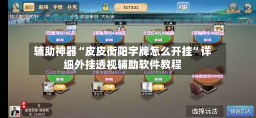 辅助神器“皮皮衡阳字牌怎么开挂”详细外挂透视辅助软件教程-第1张图片