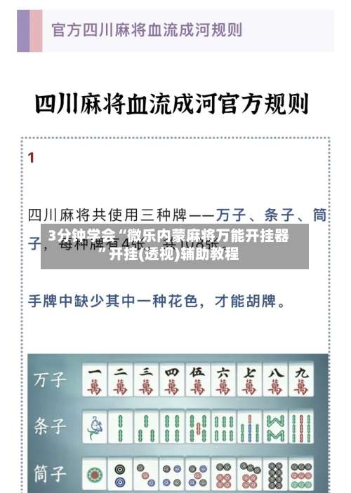 3分钟学会“微乐内蒙麻将万能开挂器”开挂(透视)辅助教程-第3张图片
