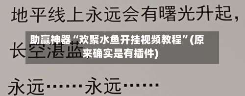 助赢神器“欢聚水鱼开挂视频教程”(原来确实是有插件)-第2张图片