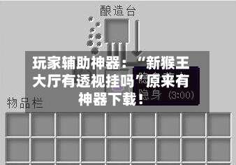 玩家辅助神器：“新猴王大厅有透视挂吗	”原来有神器下载！-第1张图片