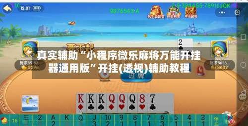 真实辅助“小程序微乐麻将万能开挂器通用版”开挂(透视)辅助教程-第3张图片