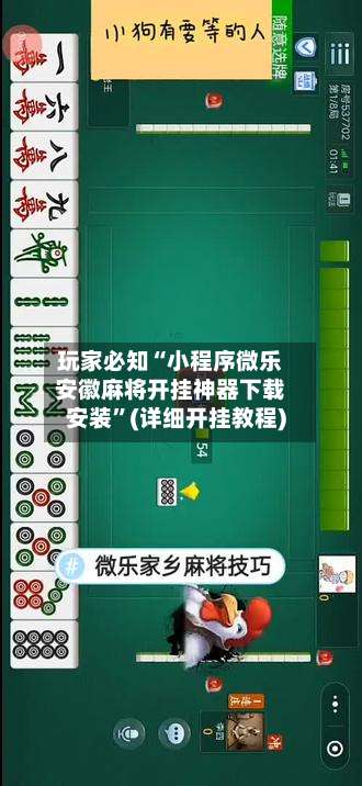 玩家必知“小程序微乐安徽麻将开挂神器下载安装”(详细开挂教程)-第3张图片
