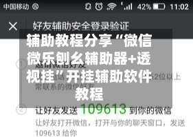 辅助教程分享“微信微乐刨幺辅助器+透视挂	”开挂辅助软件教程-第1张图片