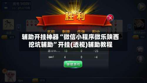 辅助开挂神器“微信小程序微乐陕西挖坑辅助	”开挂(透视)辅助教程-第2张图片