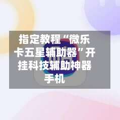 指定教程“微乐卡五星辅助器	”开挂科技辅助神器手机-第3张图片