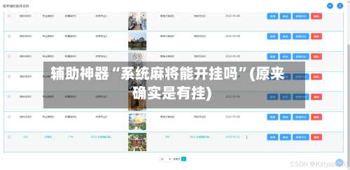 辅助神器“系统麻将能开挂吗	”(原来确实是有挂)-第1张图片