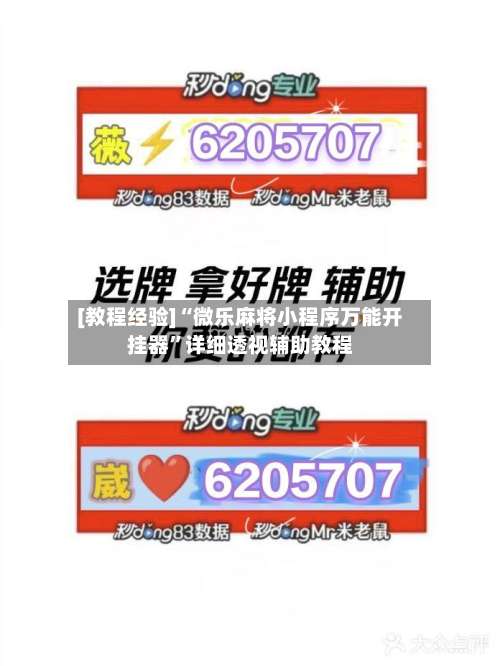 [教程经验]“微乐麻将小程序万能开挂器	”详细透视辅助教程-第3张图片