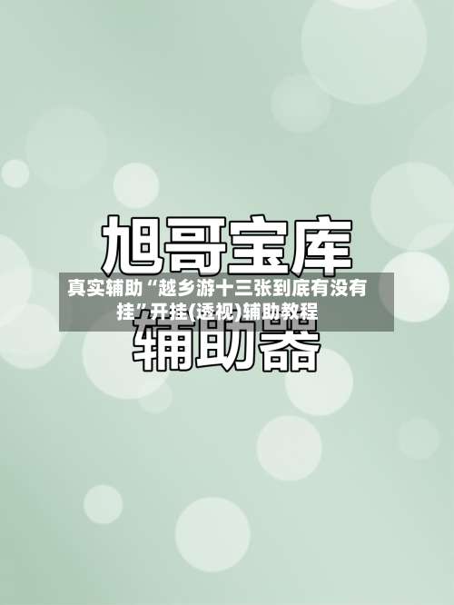 真实辅助“越乡游十三张到底有没有挂”开挂(透视)辅助教程-第1张图片
