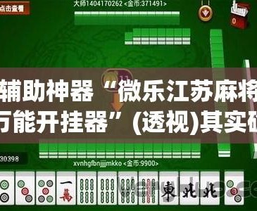 重大发现“贵州微乐麻将开挂神器”分享装挂详细步-第1张图片