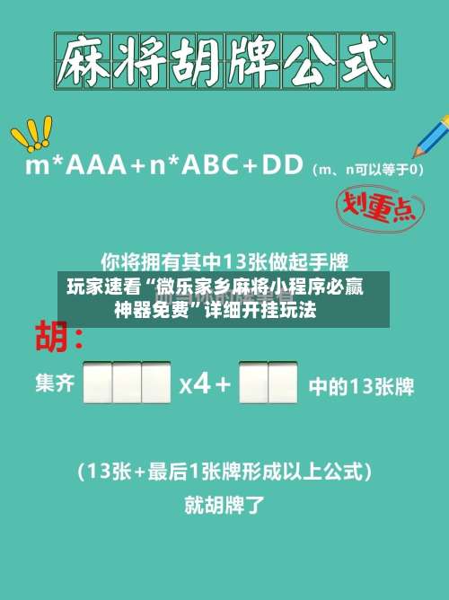 玩家速看“微乐家乡麻将小程序必赢神器免费		”详细开挂玩法-第1张图片