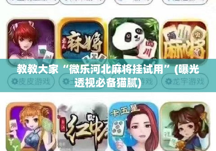 我来教大家“微乐麻将万能开挂怎么用	”原来确实有挂-第1张图片
