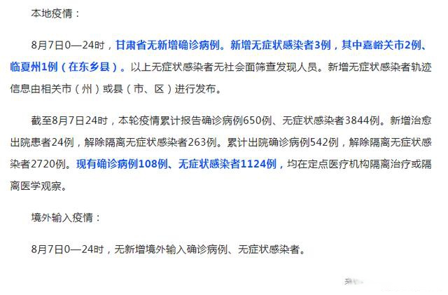 甘肃新增本土无症状61例.甘肃新增4例确诊病例,累计确诊71例,新增疑似病例5例-第1张图片