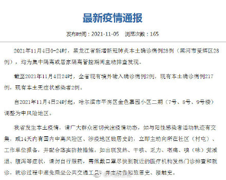 “黑龙江黑河现1例确诊” 黑龙江黑河新增4例本土确诊病例？-第1张图片